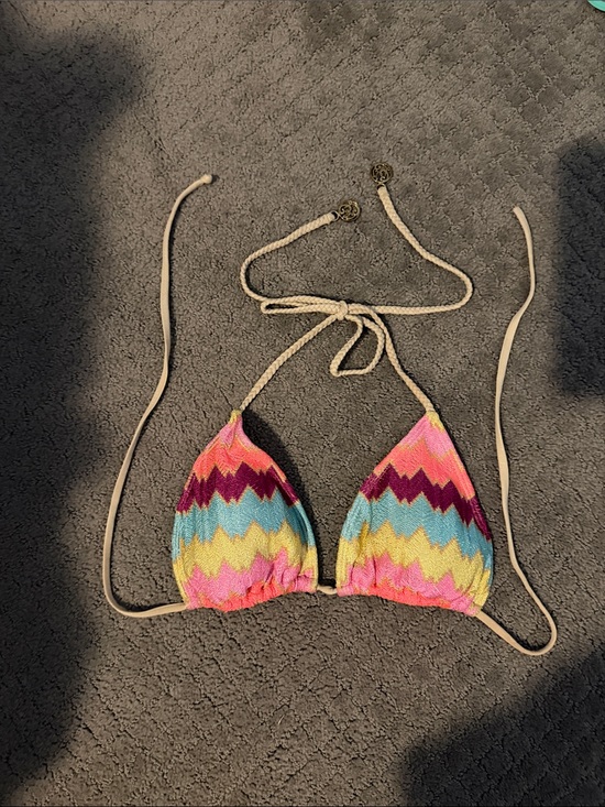 Luli Fama Other - Colorful Zigzag Crochet Triangle Bikini Top
